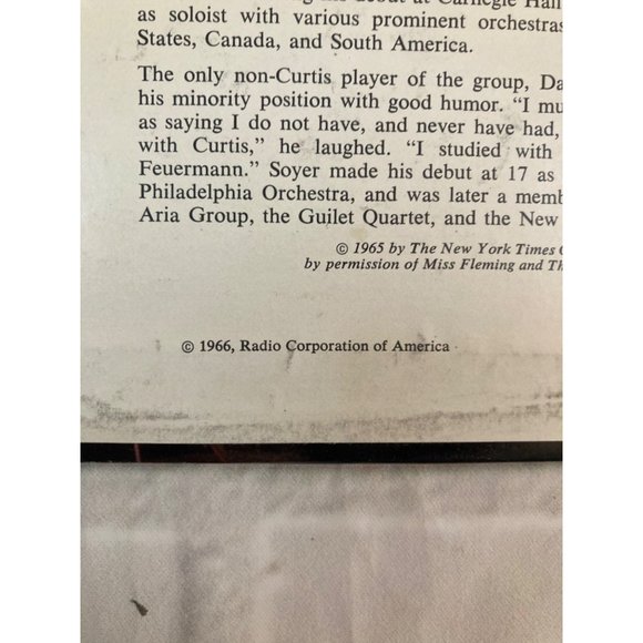 Classical Vinyl The Guarneri Quartet Performing Dvorak and Smetana String Quarte - Picture 8 of 9